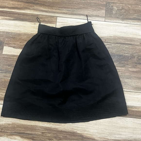 Rochas black silk skirt